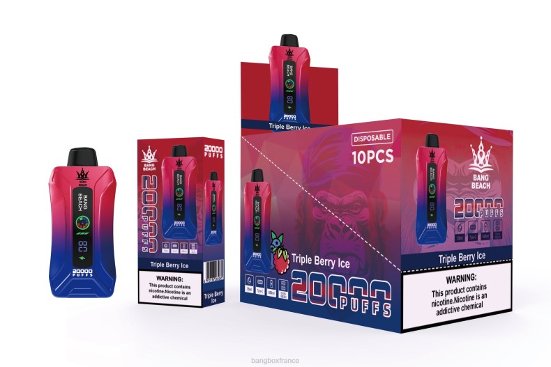 Bang Box Avis - Bang Beach Vape à écran intelligent de 20 000 bouffées glace aux trois baies X42868