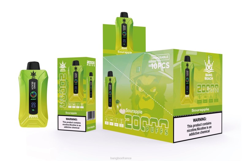 Puff Bang Box - Bang Beach Vape à écran intelligent de 20 000 bouffées pomme aigre X42861