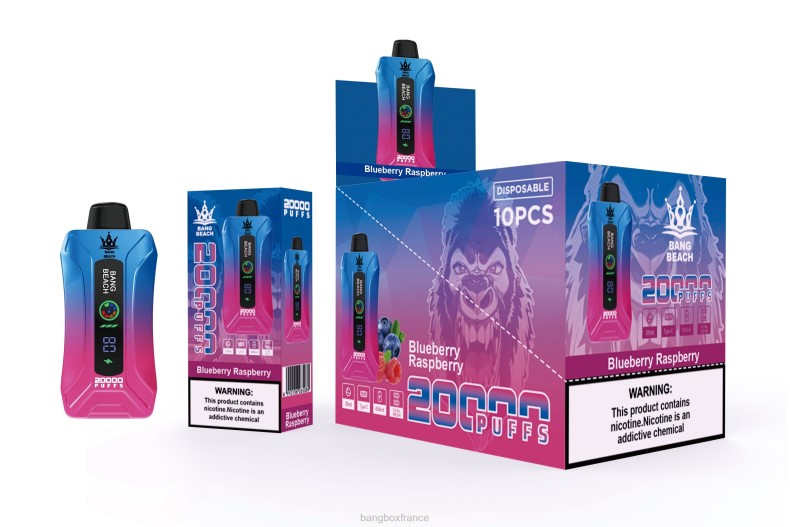 Puff Bang Box Nicotine - Bang Beach Vape à écran intelligent de 20 000 bouffées myrtille framboise X428612