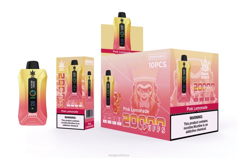 Puff Vape Bang Box - Bang Beach Vape à écran intelligent de 20 000 bouffées limonade rose X42864