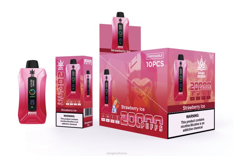 Vape Bang Box Prix - Bang Beach Vape à écran intelligent de 20 000 bouffées glace à la fraise X42866