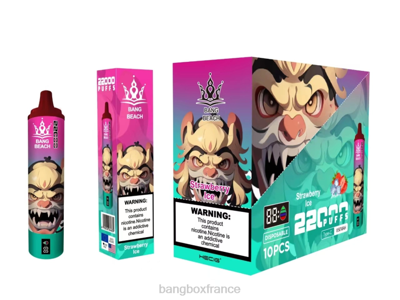 Puff Bang Box Avis - Bang Beach Écran intelligent de 22 000 bouffées glace à la fraise X428620