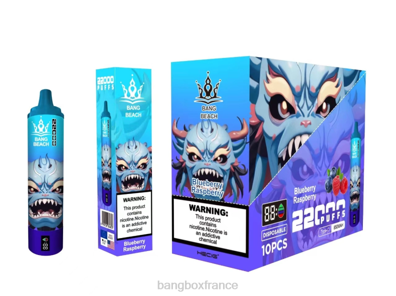 Puff Bang Digital Box - Bang Beach Écran intelligent de 22 000 bouffées myrtille framboise X428614