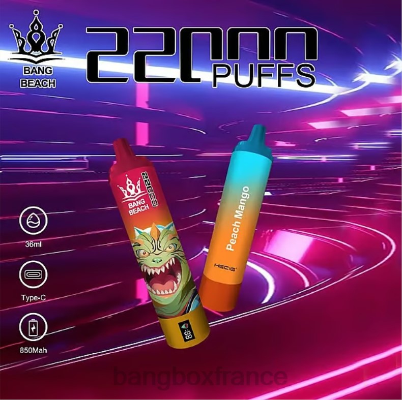 Vape Bang Box Prix - Bang Beach Écran intelligent de 22 000 bouffées pêche mangue X428624