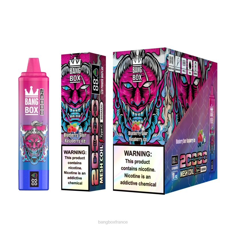 Puff Bang Box - Bang Box Écran intelligent de 20 000 bouffées glace à la myrtille et à la framboise X428655
