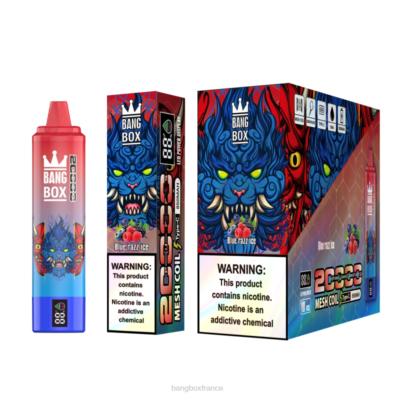Puff Bang Digital Box - Bang Box Écran intelligent de 20 000 bouffées glace bleue X428659