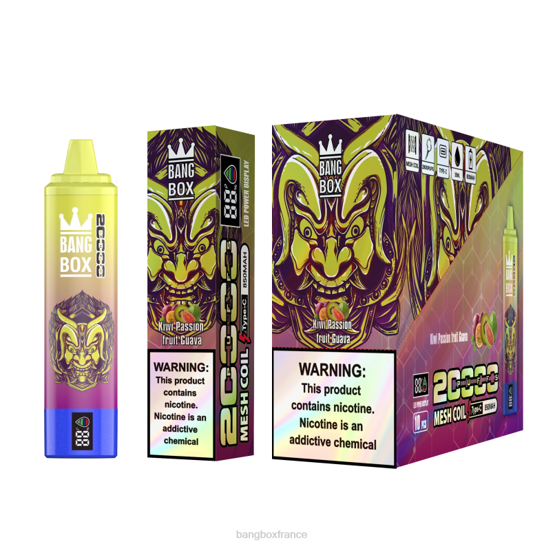 Puff Bang Digital Box - Bang Box Écran intelligent de 20 000 bouffées kiwi fruit de la passion goyave X428650