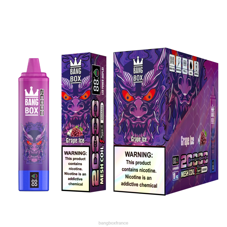 Vape Bang Box Avis - Bang Box Écran intelligent de 20 000 bouffées glace aux raisins X428661