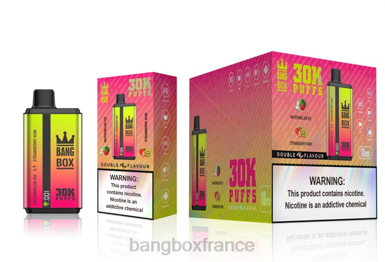 Bang Box Avis - Bang Box 30 000 bouffées double saveurs glace pastèque & fraise kiwi X428662