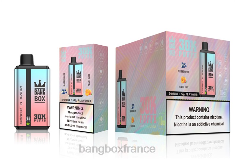 Bang Box France - Bang Box 30 000 bouffées double saveurs glace aux myrtilles et jus de pêche X428663