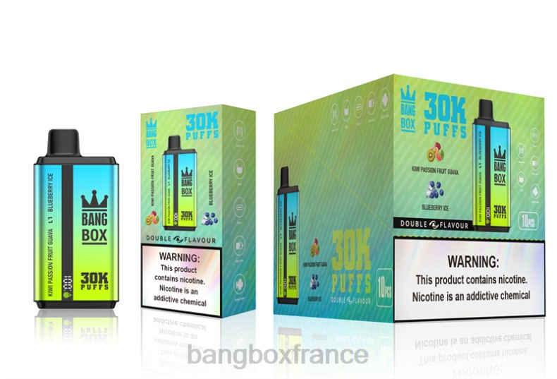 Puff Bang Box Avis - Bang Box 30 000 bouffées double saveurs glace kiwi passion goyave & myrtille X428665