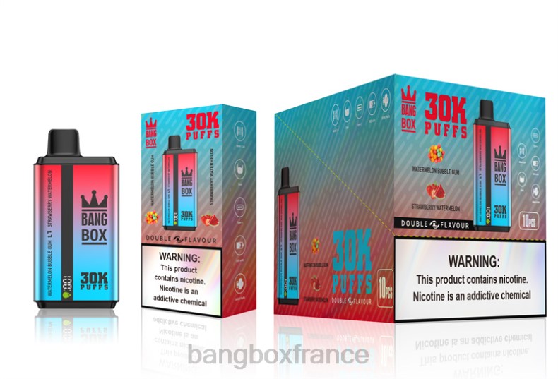 Puff Bang Digital Box - Bang Box 30 000 bouffées double saveurs bubble gum pastèque et pastèque fraise X428668