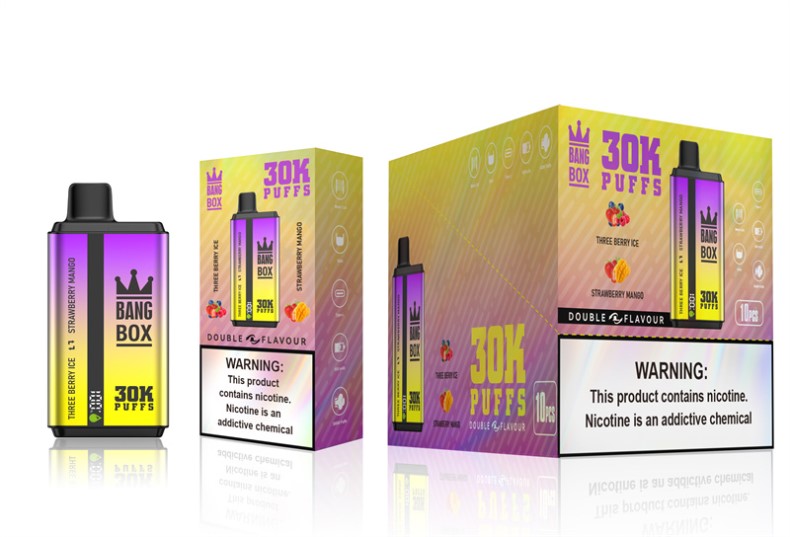 Puff Vape Bang Box - Bang Box 30 000 bouffées double saveurs glace aux trois baies et mangue fraise X428667