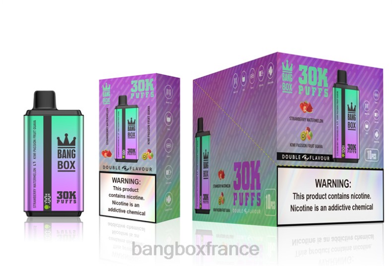 Vape Bang Box Avis - Bang Box 30 000 bouffées double saveurs fraise pastèque & kiwi fruit de la passion goyave X428670